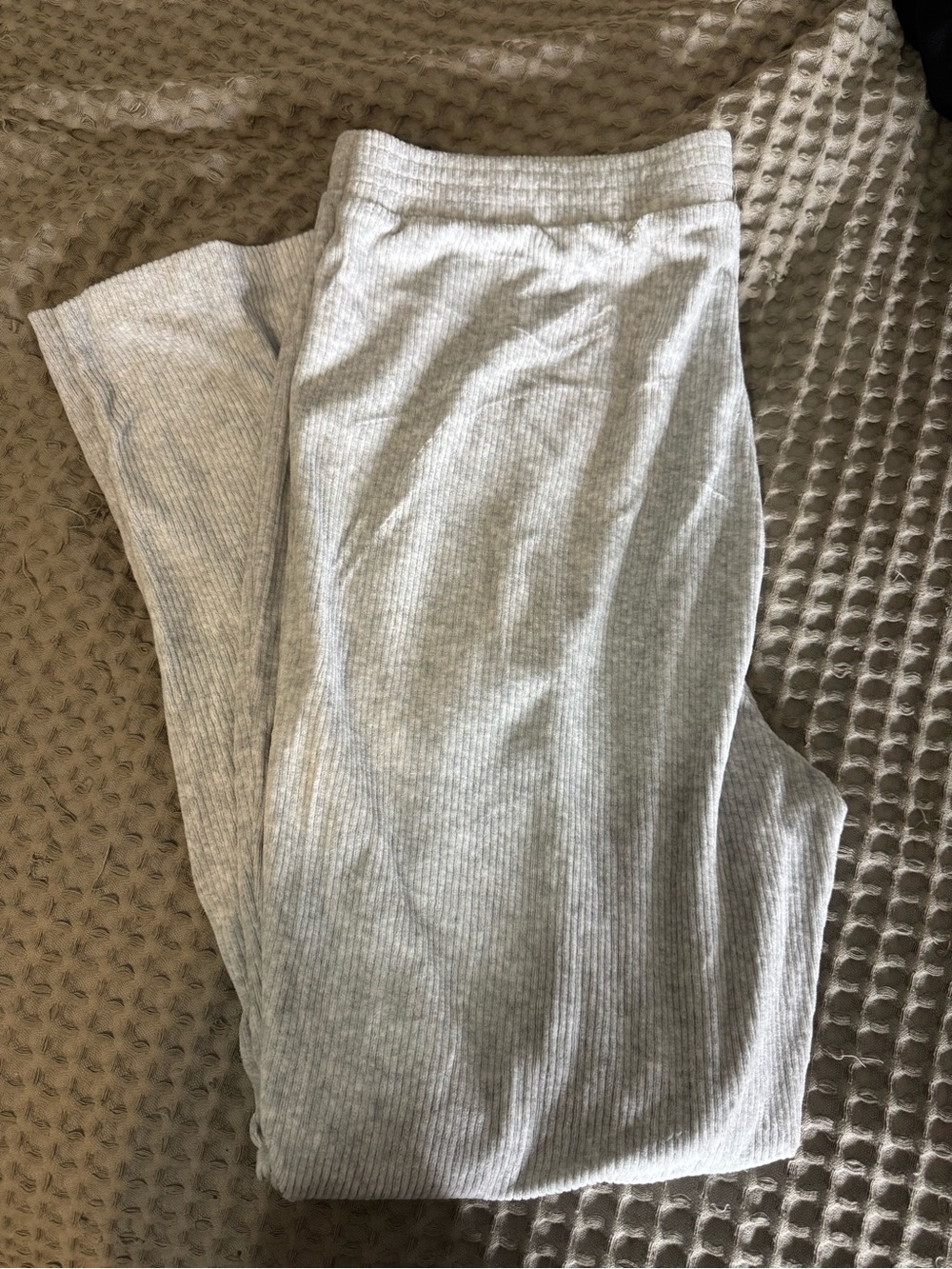 Aerie grey velvet flare pants